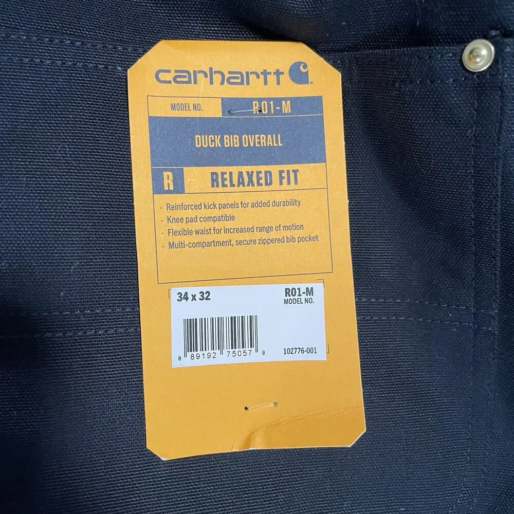 Carhartt Black Work Overalls Bib Pants